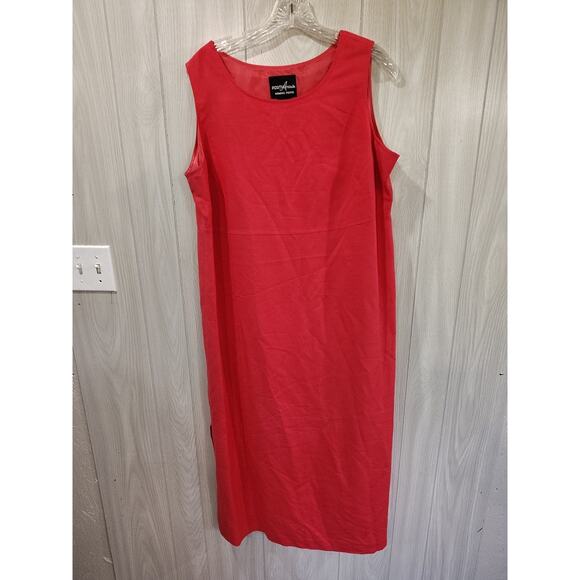 Positive Attitude 2 Piece Linen Maxi Dress Set Jacket Midi Embroidery sz 14 Pink - Picture 2 of 12